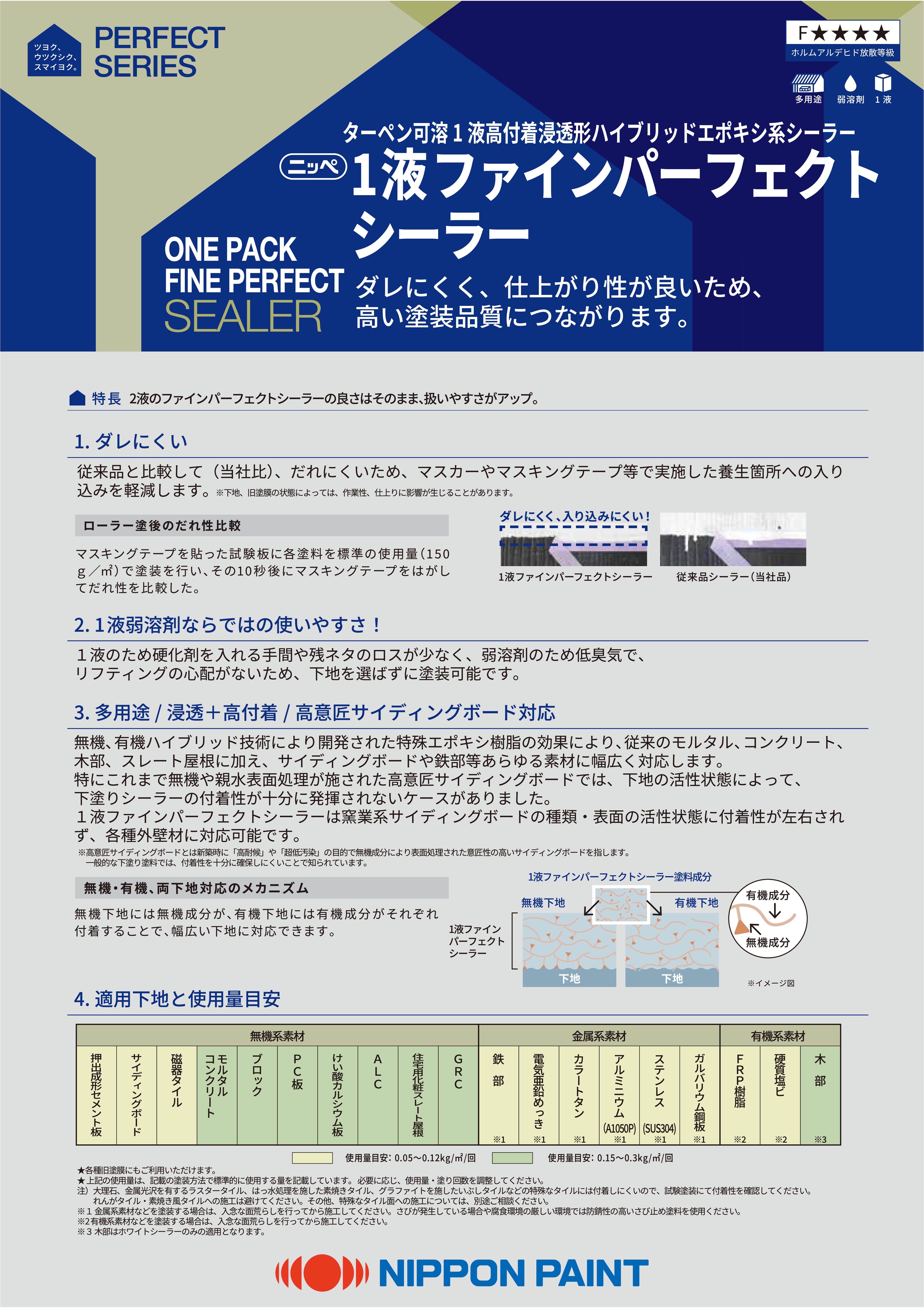1液ファインパーフェクトシーラー(透明・ホワイト)：メーカー公式カタログ