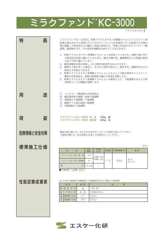 ミラクファンドKC-3000：メーカー公式カタログ