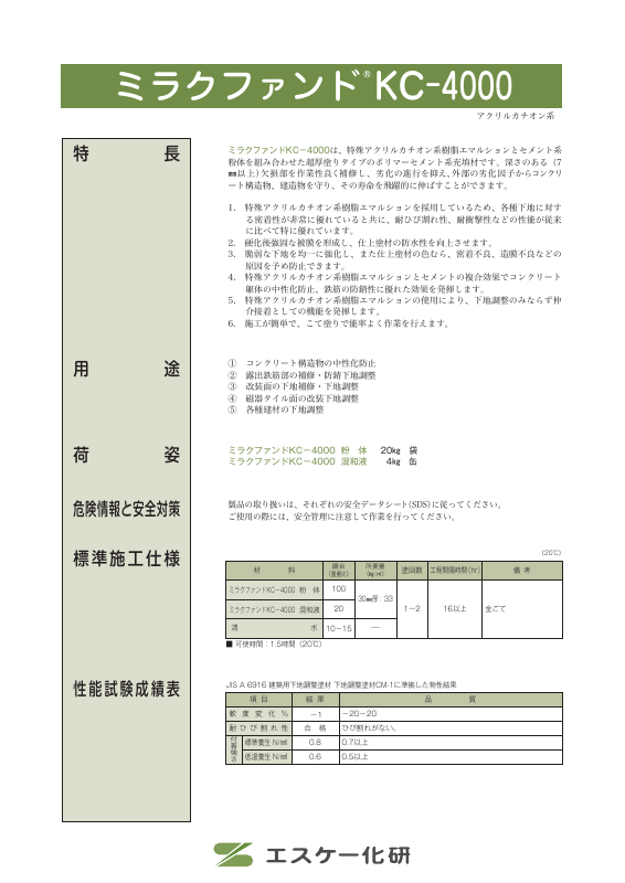 ミラクファンドKC-4000：メーカー公式カタログ